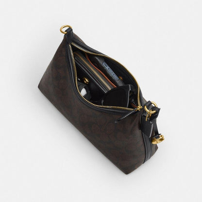 CFQ68-Juliet Shoulder Bag 25 in Signature Upcraftedleather-B4/Walnut Black