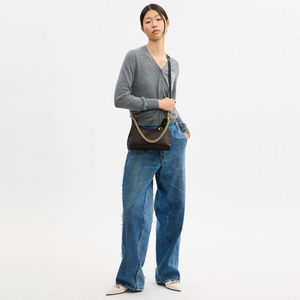 CFQ68-Juliet Shoulder Bag 25 in Signature Upcraftedleather-B4/Walnut Black