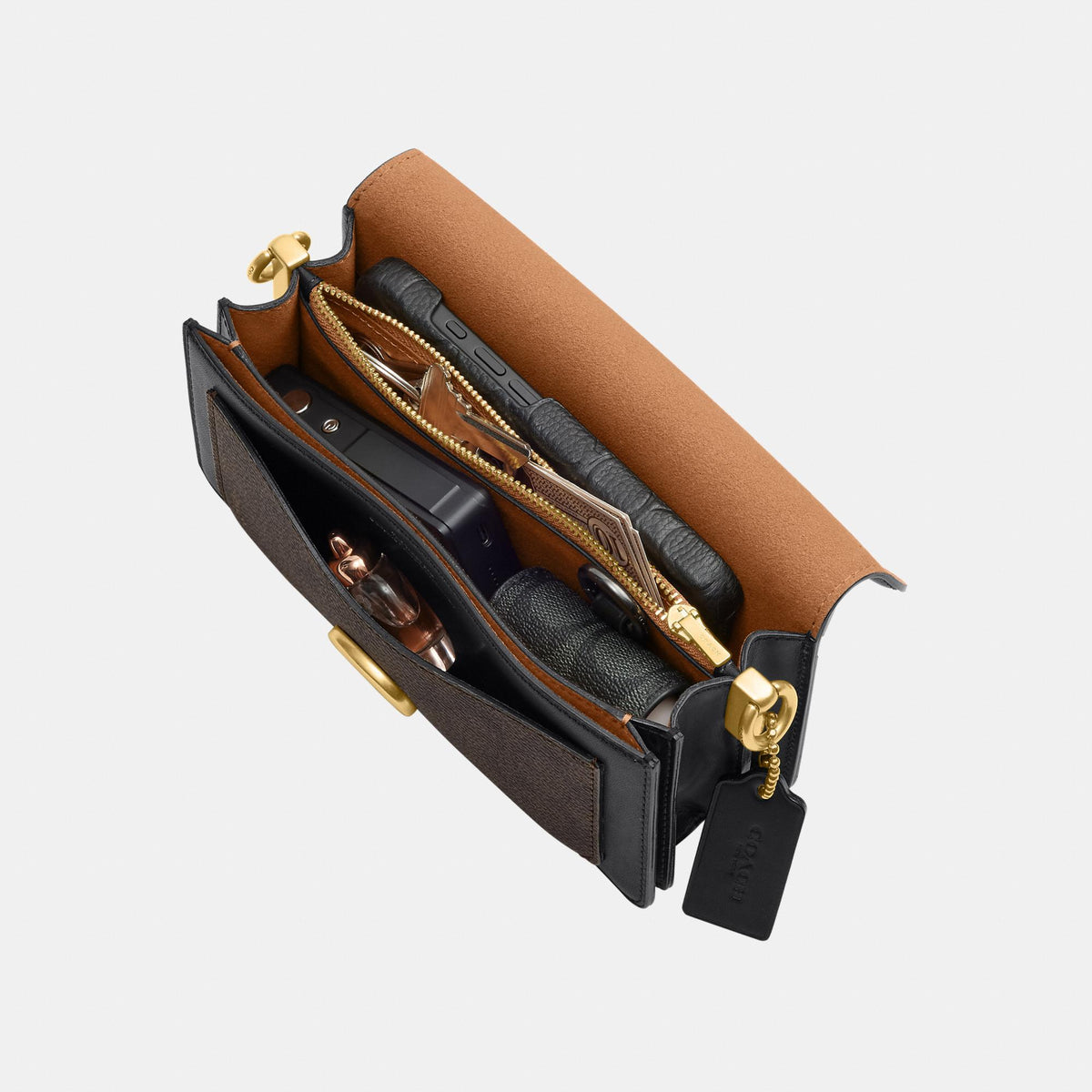 CFQ86-Signature Upcraftedleather Tabby Shoulder Bag 20-B4/Walnut Black