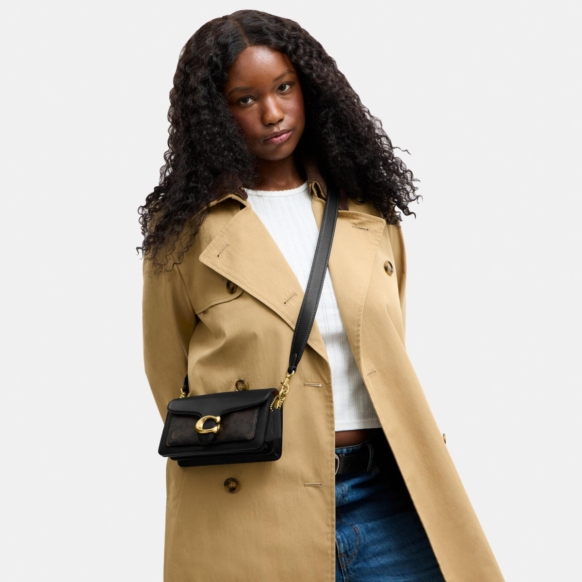 CFQ86-Signature Upcraftedleather Tabby Shoulder Bag 20-B4/Walnut Black