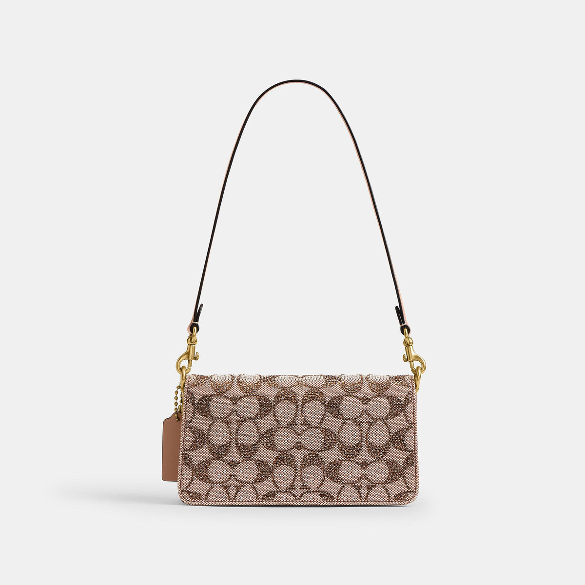 CFQ99-Soft Tabby Shoulder Bag 20 in Crystal Signature Jacquard-B4/Mushroom