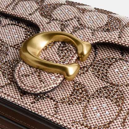CFQ99-Soft Tabby Shoulder Bag 20 in Crystal Signature Jacquard-B4/Mushroom