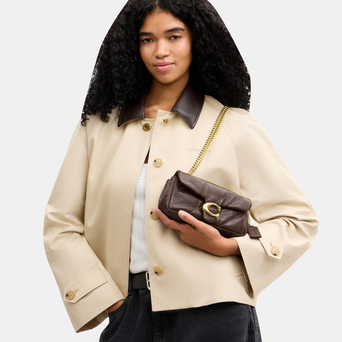 CFR07-Tabby Shoulder Bag 20 with Quilting-B4/Maple