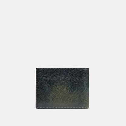 CFS44-Slim Billfold Wallet-Navy/Green