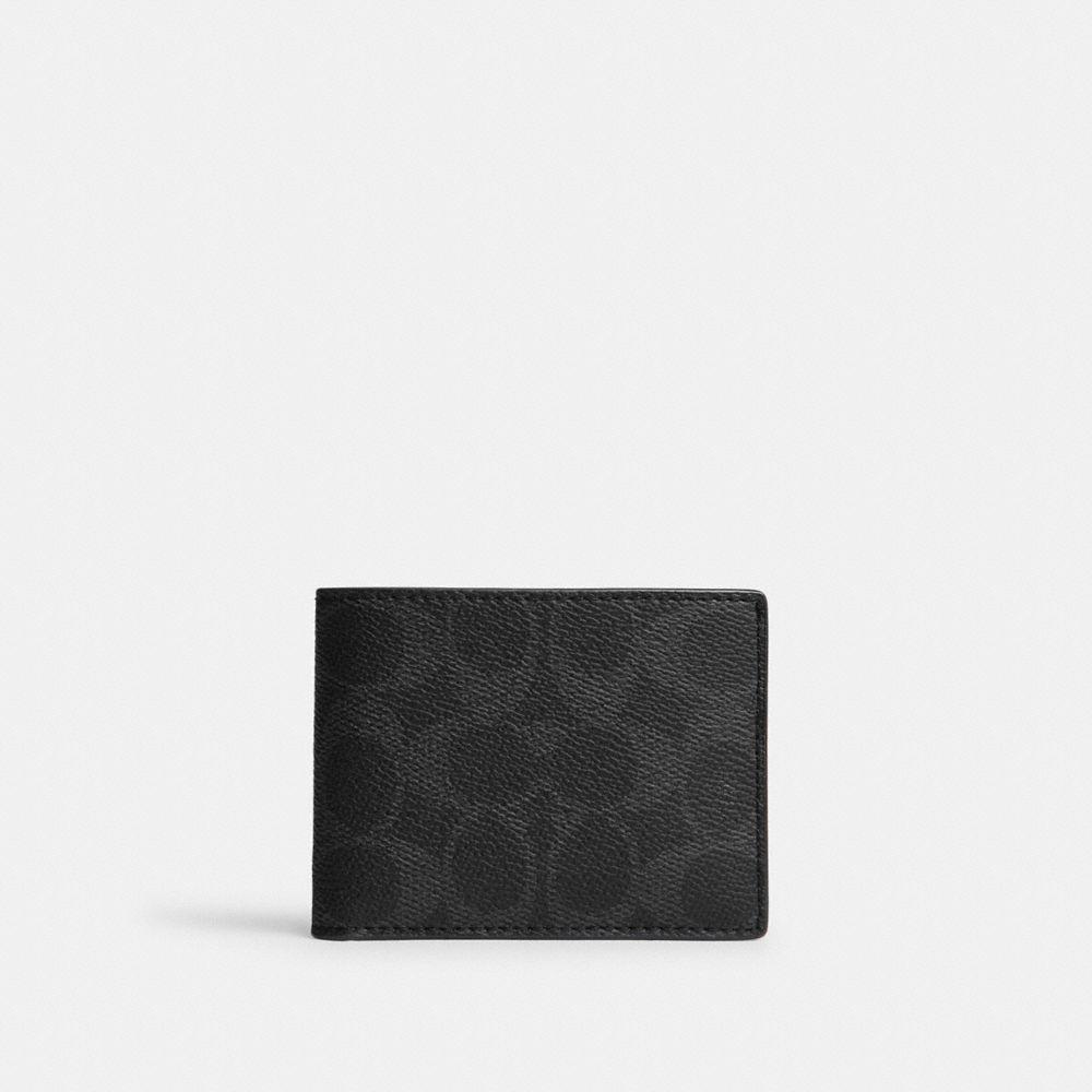 CFS46-Slim Billfold Wallet in Signature Upcraftedleather-Black Signature