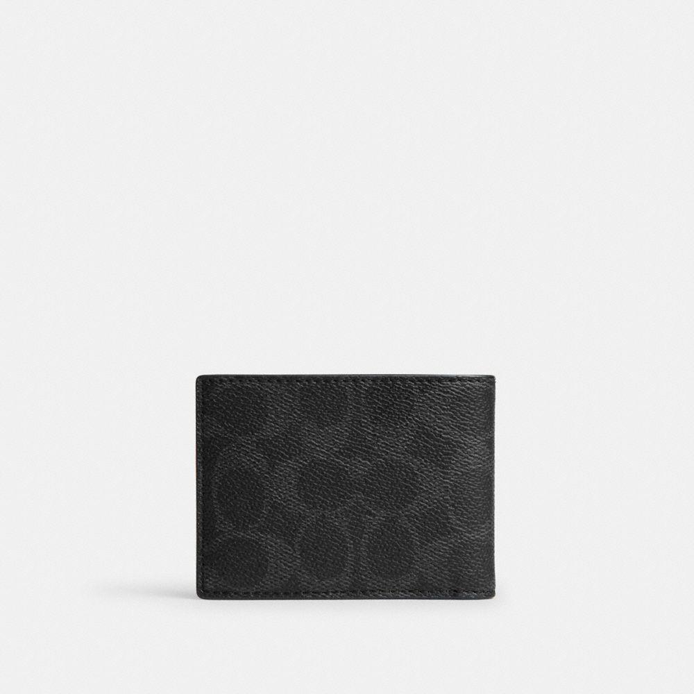CFS46-Slim Billfold Wallet in Signature Upcraftedleather-Black Signature