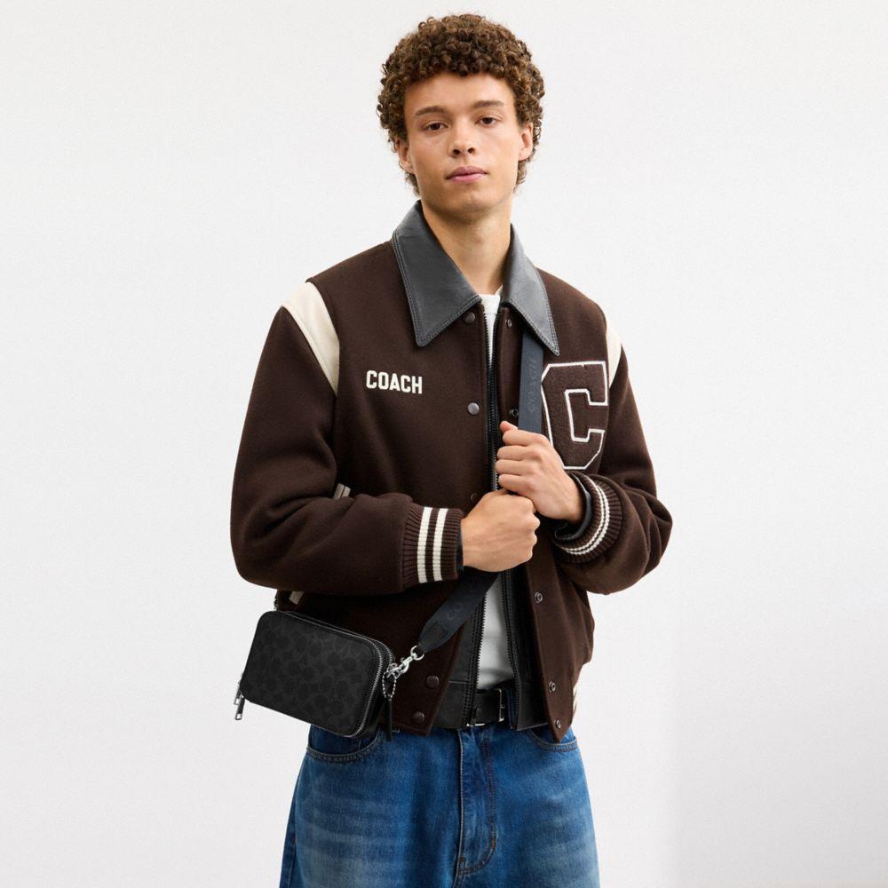 CFT68-Clinton Crossbody Bag in Signature Upcraftedleather-Black Signature