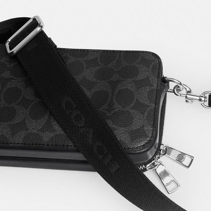 CFT68-Clinton Crossbody Bag in Signature Upcraftedleather-Black Signature