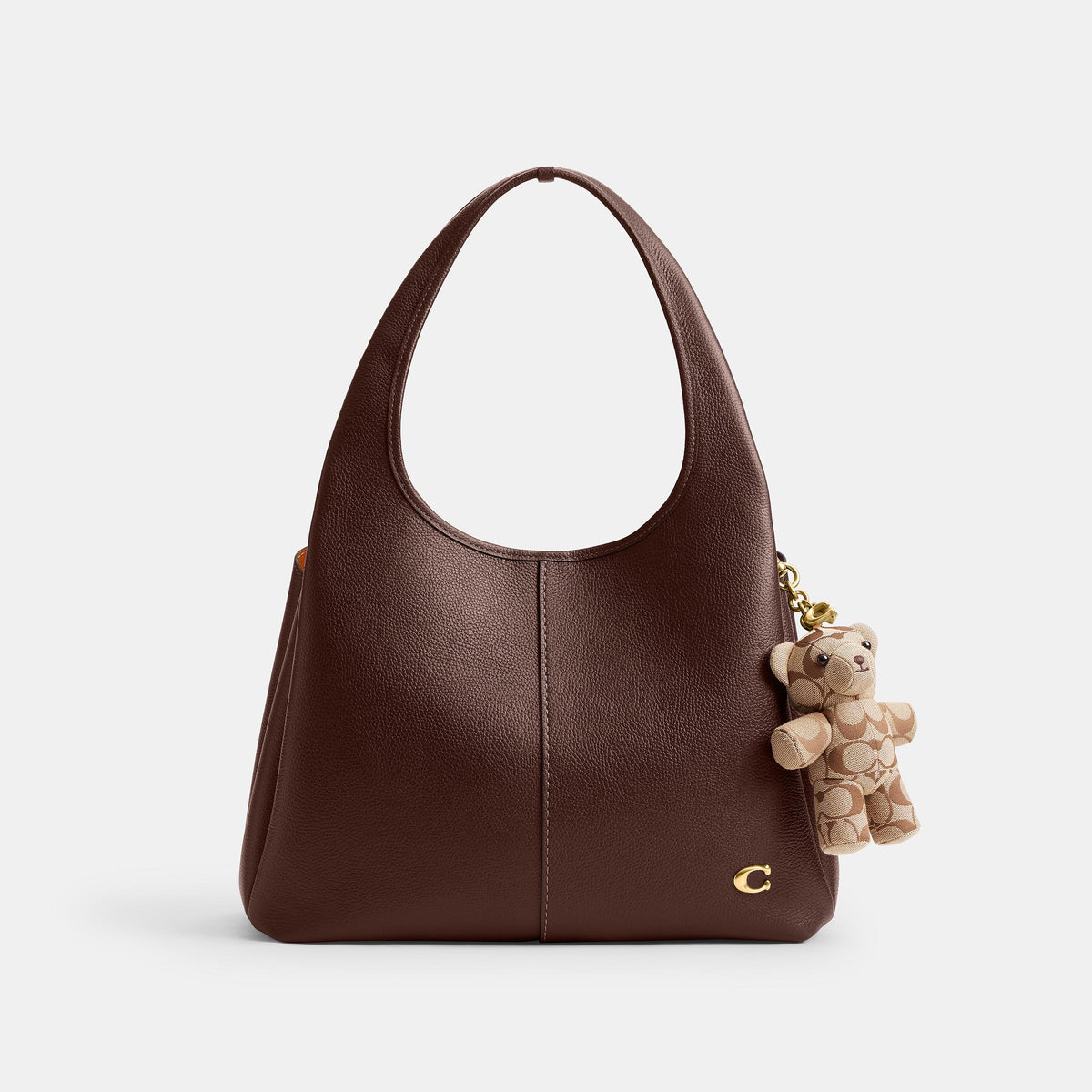 CFU40-Bear Bag Charm in Signature Jacquard-B4/Tan