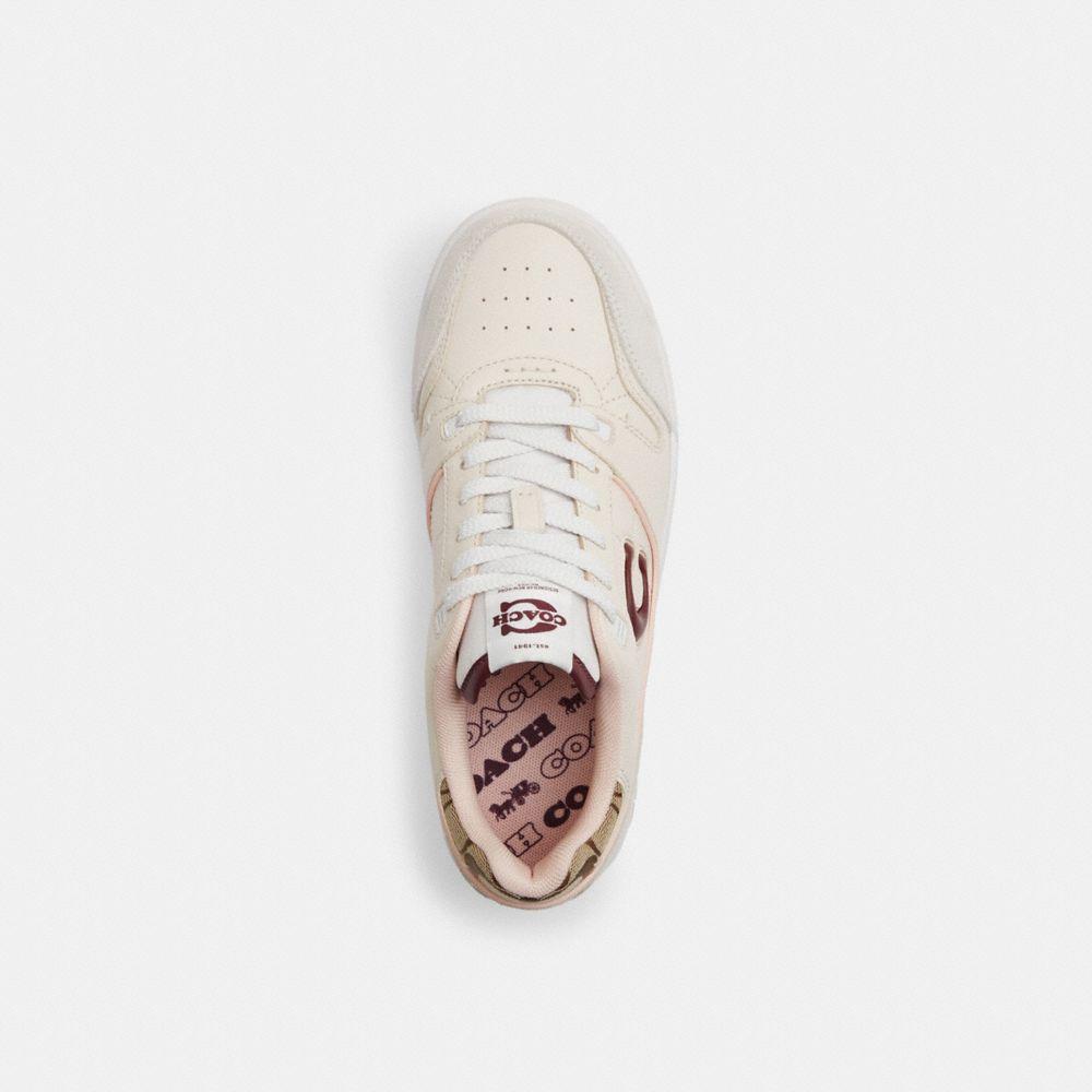 CFW82-Soho Sneaker with Signature Jacquard-Chalk/Dark Cherry