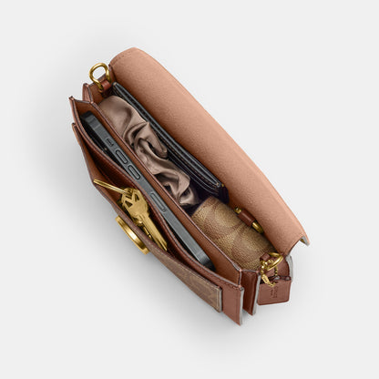 CFX86-Tabby Chain Crossbody Bag 19 in Signature Upcraftedleather-B4/Tan Brown