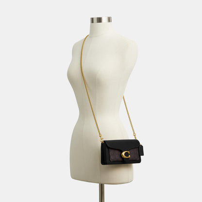 CFX86-Tabby Chain Crossbody Bag 19 in Signature Upcraftedleather-B4/Walnut Black