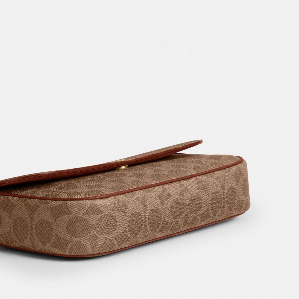 CFX87-Brook Flap Chain Bag in Signature Upcraftedleather-B4/Tan Caramel