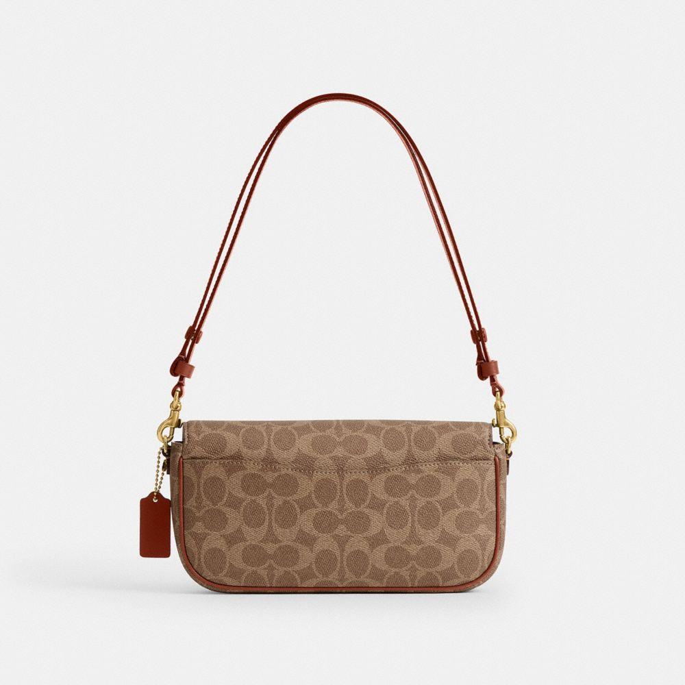 CFX87-Brook Flap Chain Bag in Signature Upcraftedleather-B4/Tan Caramel