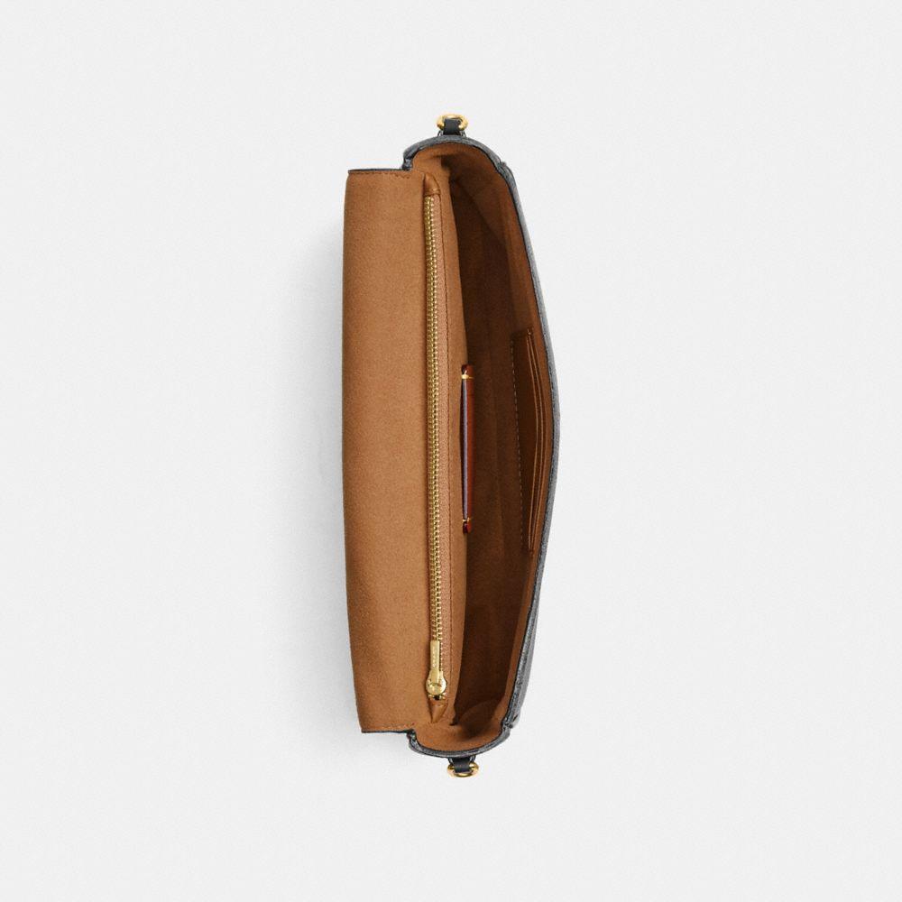 CFX87-Brook Flap Chain Bag in Signature Upcraftedleather-B4/Walnut Black