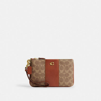 CFX90-Essential Small Wristlet in Signature Upcraftedleather-B4/Tan Caramel