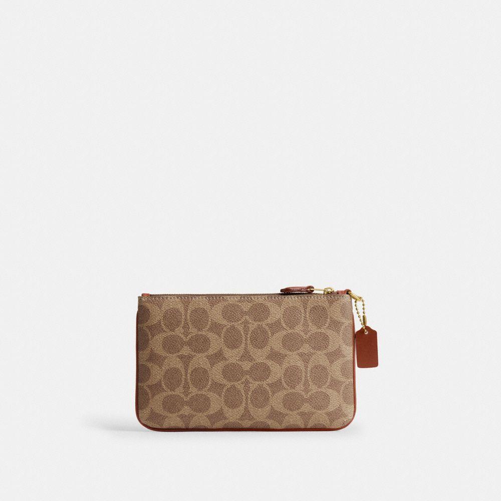 CFX90-Essential Small Wristlet in Signature Upcraftedleather-B4/Tan Caramel