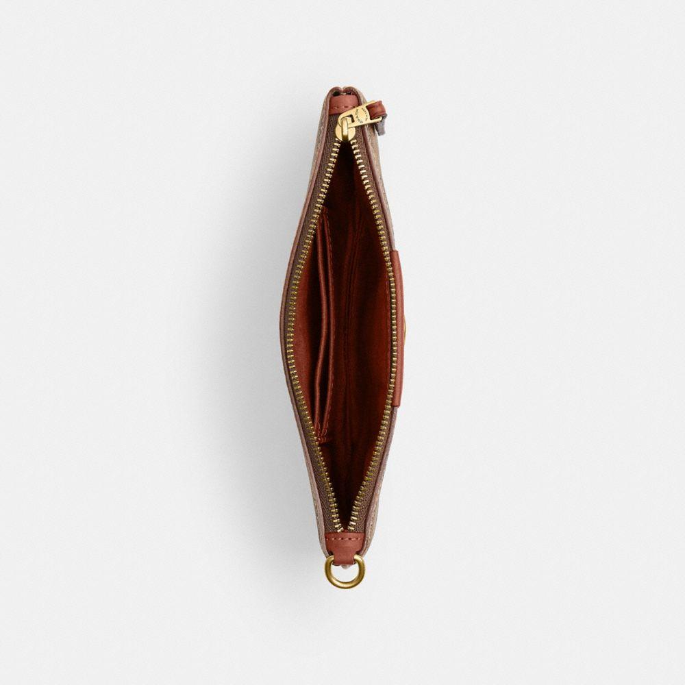 CFX90-Essential Small Wristlet in Signature Upcraftedleather-B4/Tan Caramel