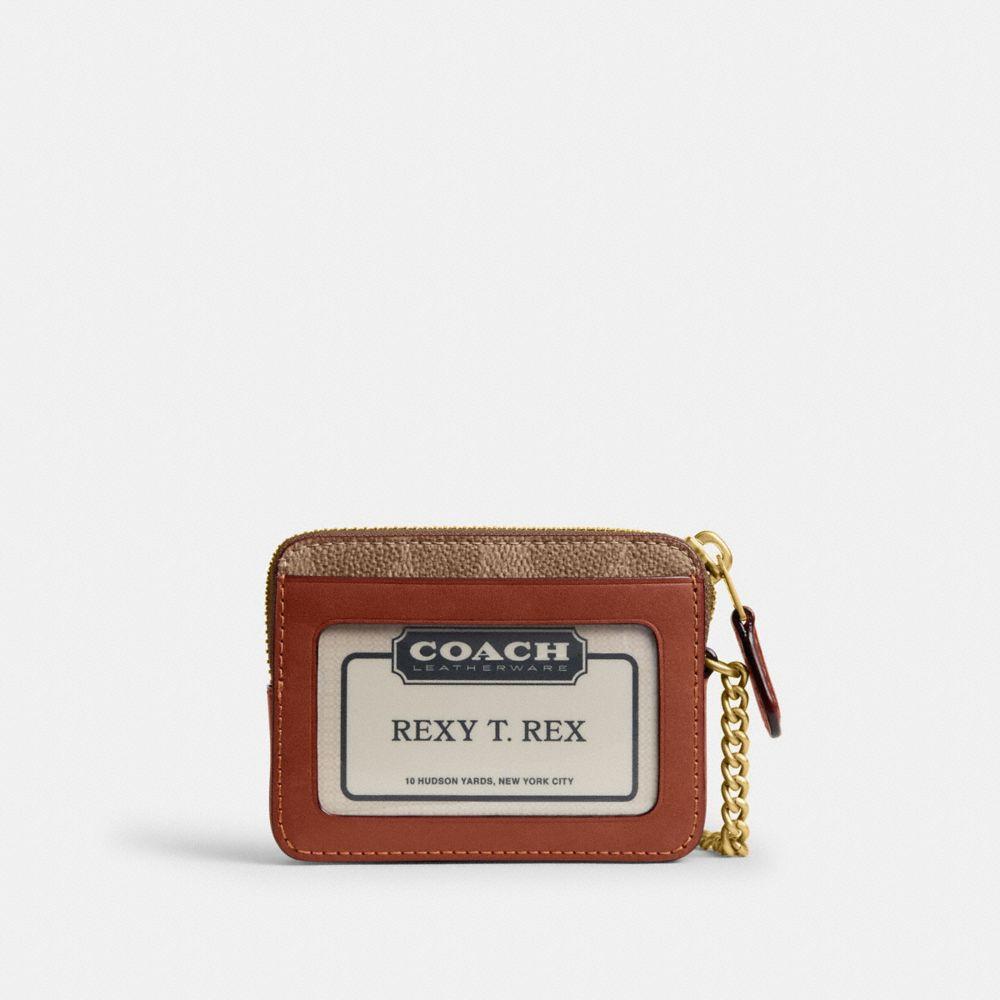 CFY58-Essential Chain Card Case in Signature Upcraftedleather-B4/Tan Caramel