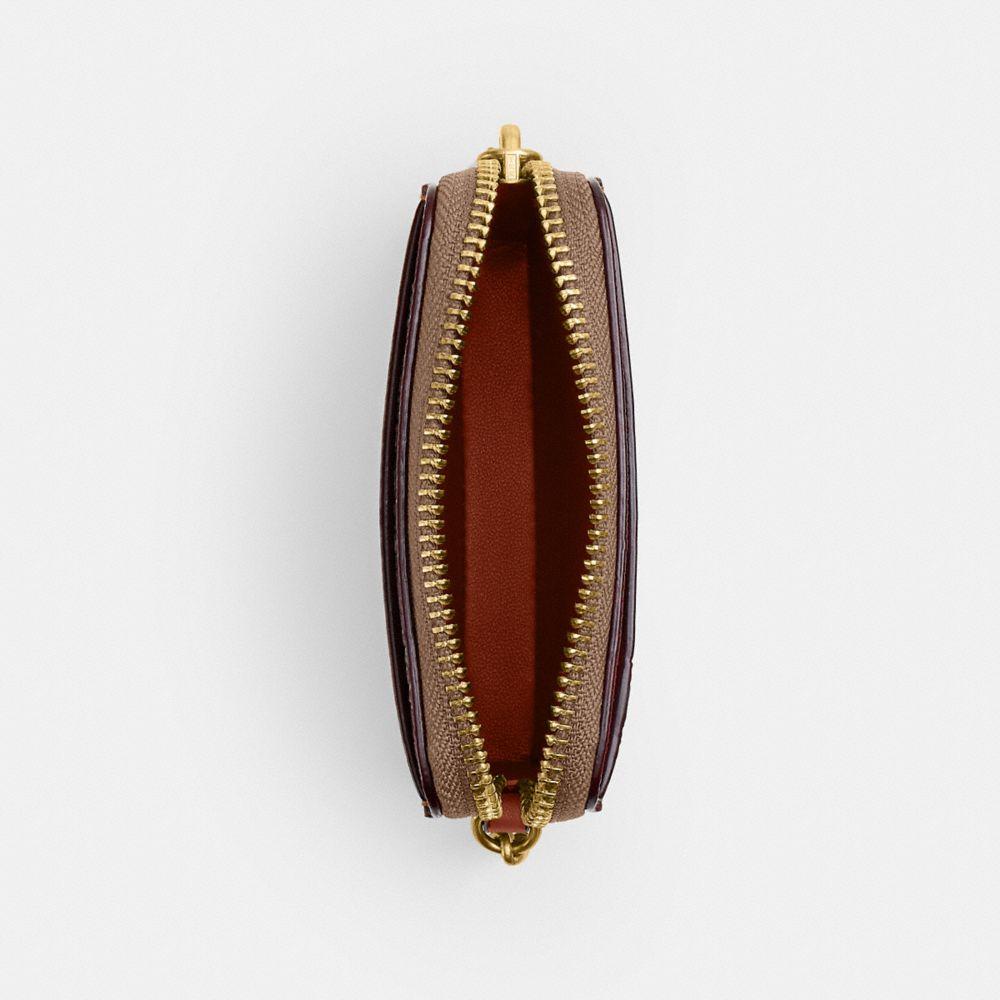 CFY58-Essential Chain Card Case in Signature Upcraftedleather-B4/Tan Caramel