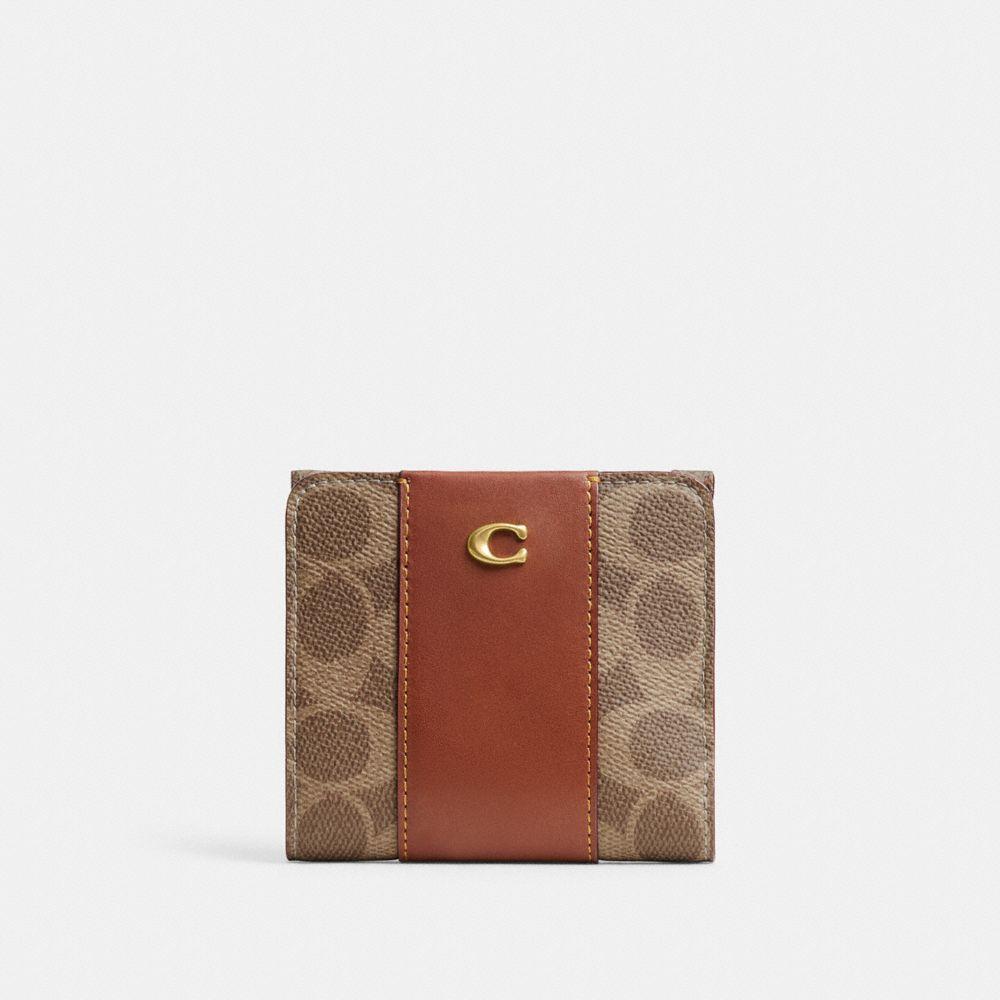 CFY62-Essential Slim Billfold Wallet in Signature Upcraftedleather-B4/Tan Caramel