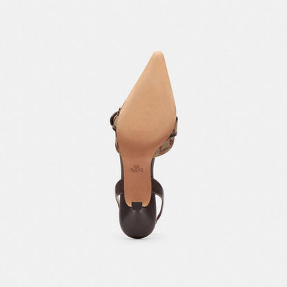 CFZ29-Margot Slingback in Signature Sateen Jacquard-Khaki/Maple