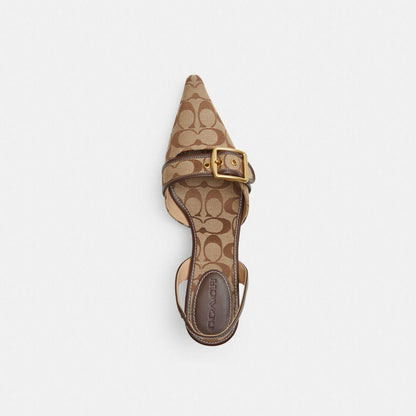 CFZ29-Margot Slingback in Signature Sateen Jacquard-Khaki/Maple