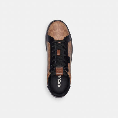CG999-Lowline Low Top Sneaker In Signature Canvas-Tan Black