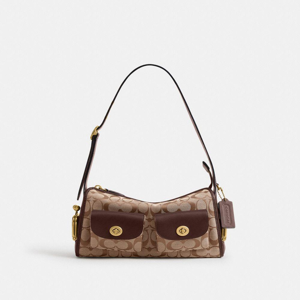 CGB17-Turnlock Haversack Bag 27 in Signature Jacquard-B4/Khaki Maple