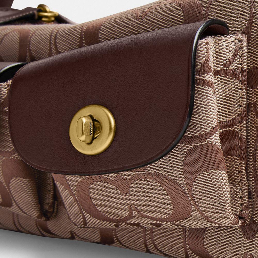 CGB17-Turnlock Haversack Bag 27 in Signature Jacquard-B4/Khaki Maple