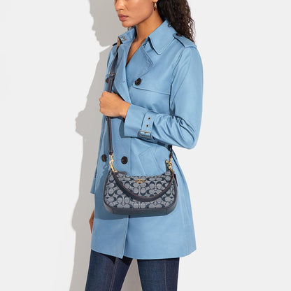 CH139-Teri Shoulder Bag In Signature Chambray-Im/Denim Multi