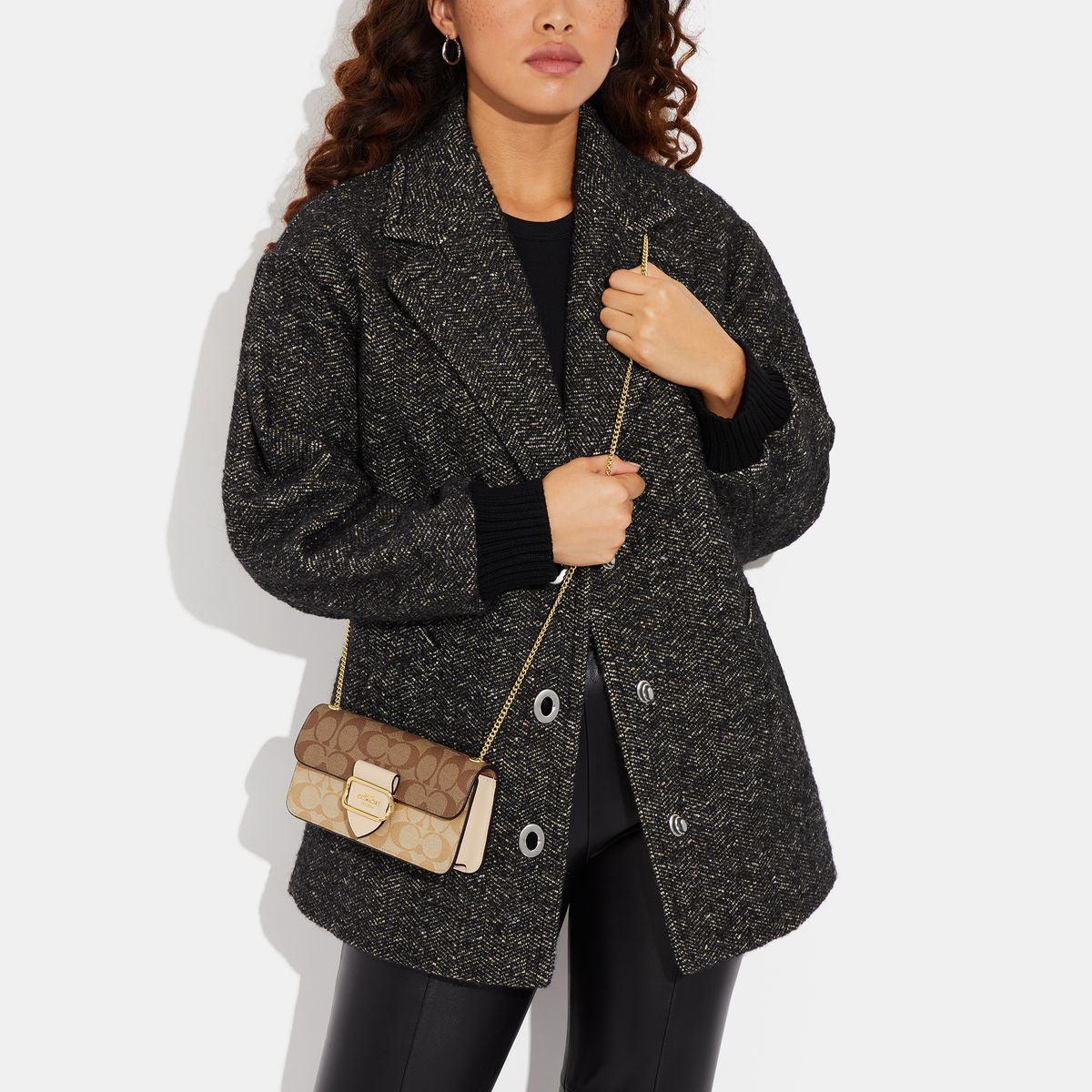 CH167-Morgan Crossbody In Blocked Signature Canvas-IM/Light Khaki Multi