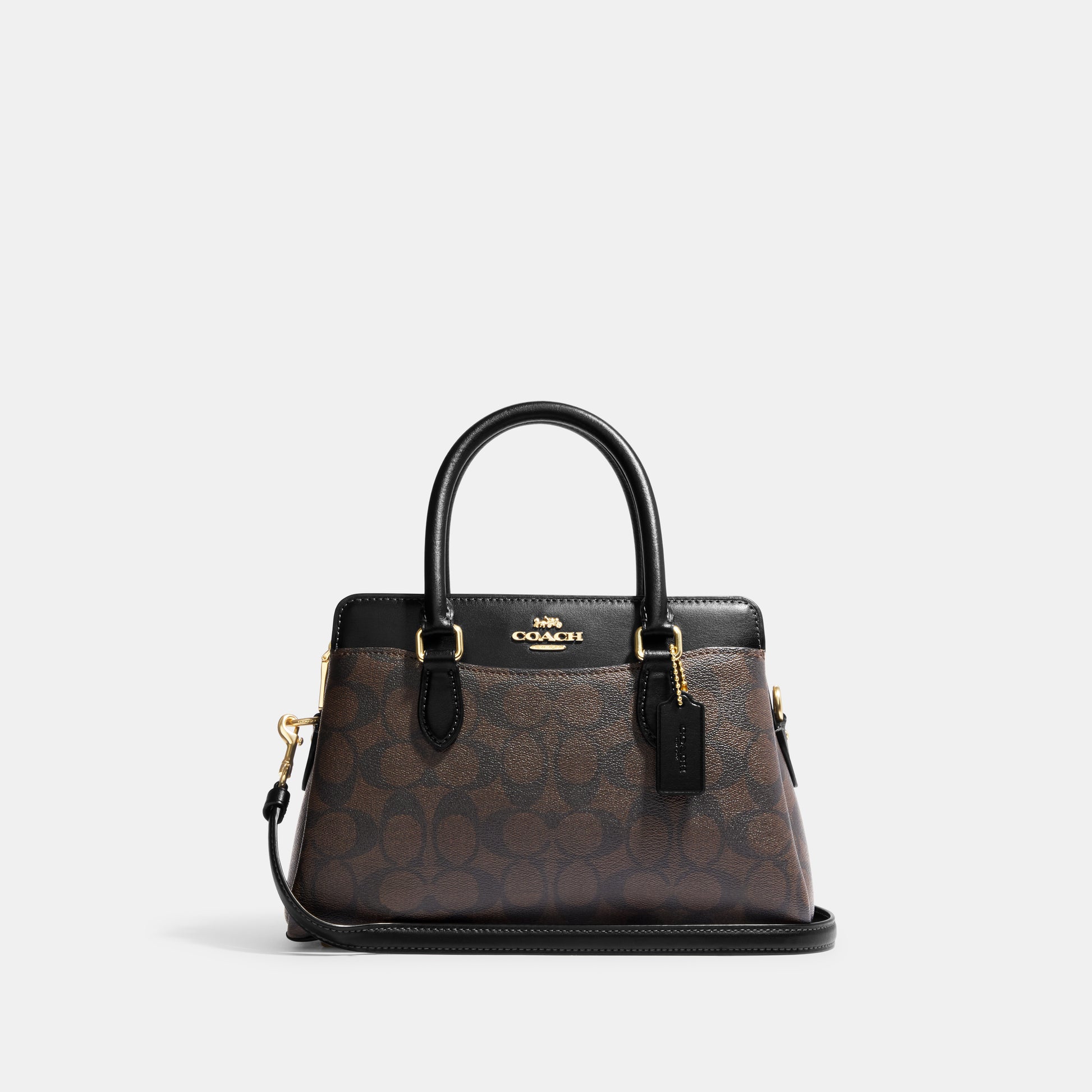 CH174-Mini Darcie Carryall In Signature Canvas-IM/Brown Black