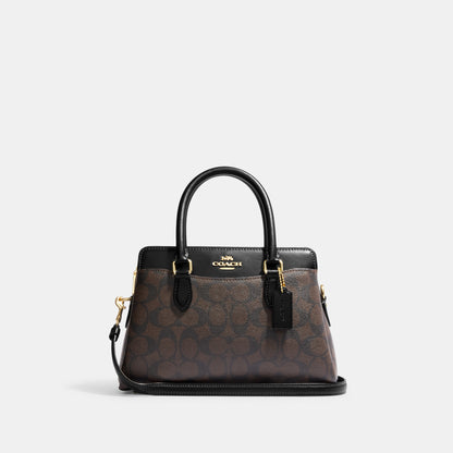 CH174-Mini Darcie Carryall In Signature Canvas-IM/Brown Black