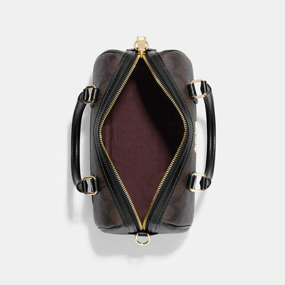 CH280-Rowan Satchel In Signature Canvas-IM/Brown Black