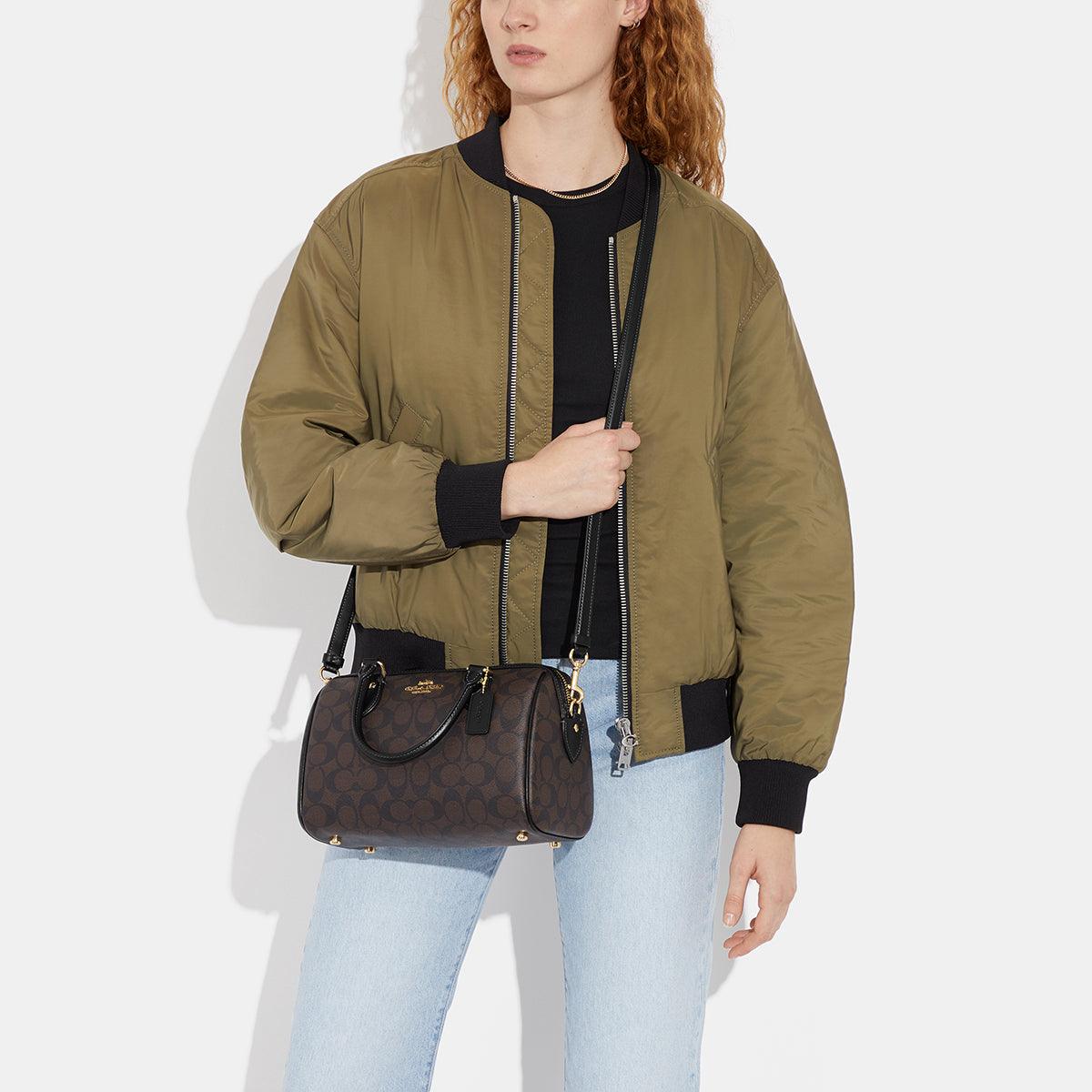 CH280-Rowan Satchel In Signature Canvas-IM/Brown Black