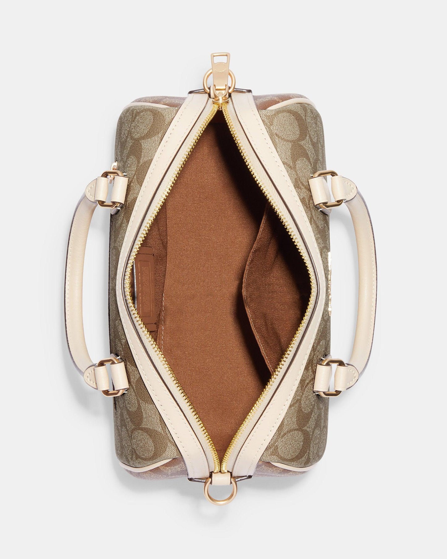 CH280-Rowan Satchel In Signature Canvas-IM/Khaki Saddle 2