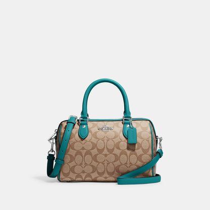 CH280-Rowan Satchel In Signature Canvas-SV/KHAKI/TEAL