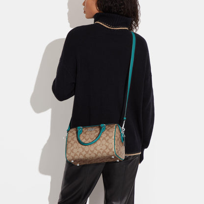 CH280-Rowan Satchel In Signature Canvas-SV/KHAKI/TEAL