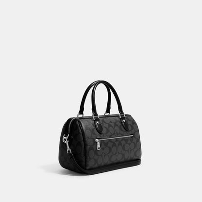CH280-Rowan Satchel In Signature Canvas-SV/Graphite/Black