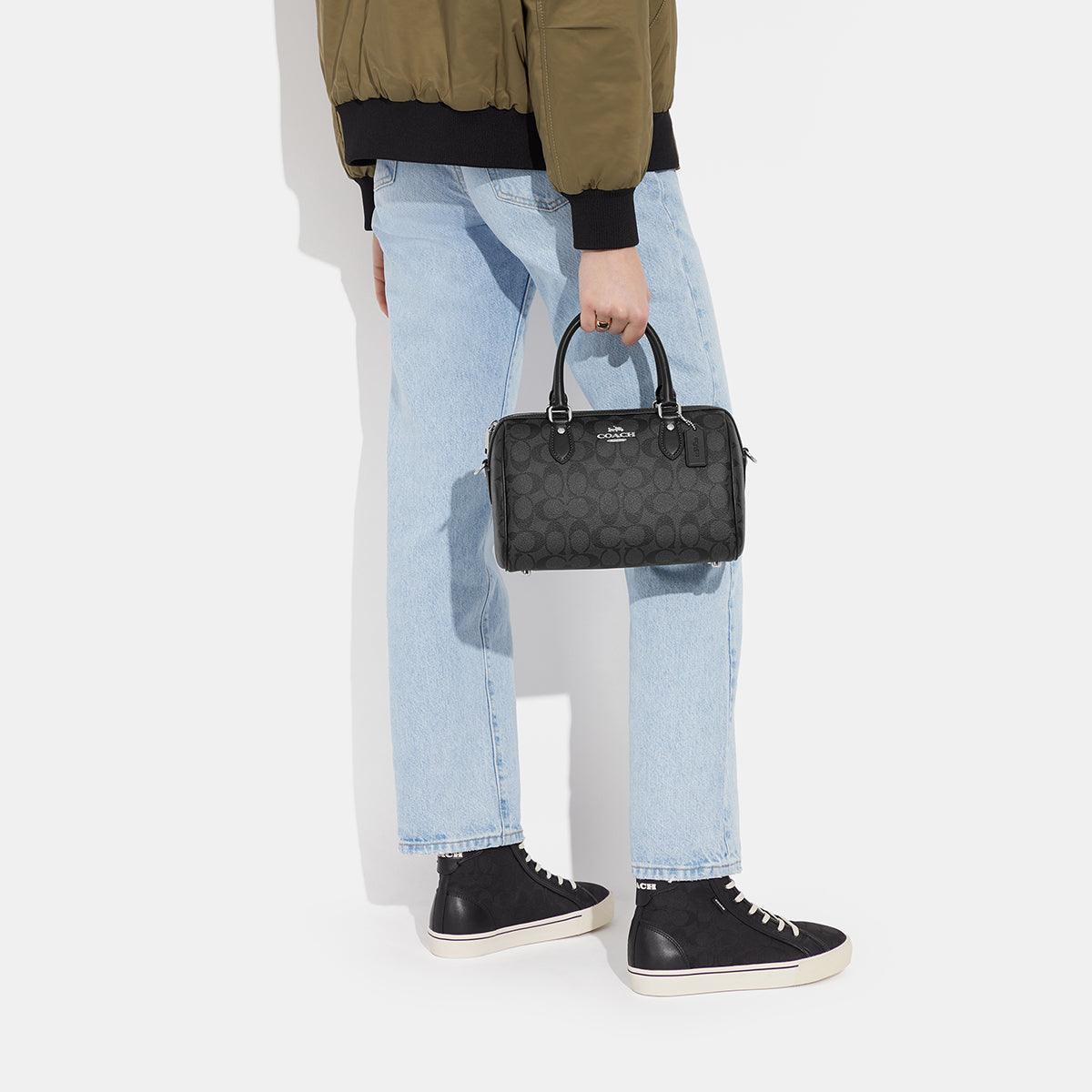 CH280-Rowan Satchel In Signature Canvas-SV/Graphite/Black