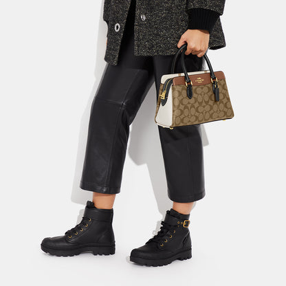 CH287-Mini Darcie Carryall In Colorblock Signature Canvas-IM/Khaki Multi