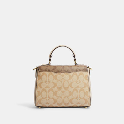 CH314-Morgan Top Handle Satchel In Blocked Signature Canvas-Im/Light Khaki Multi