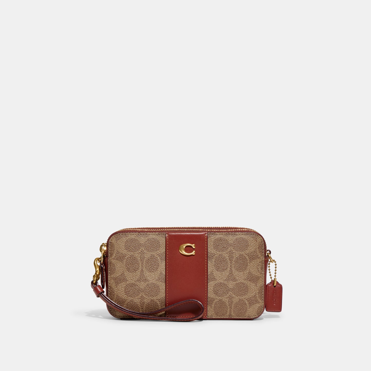 ch797-Kira Crossbody In Colorblock Signature Canvas-B4/Tan Rust