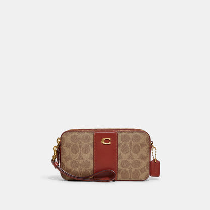 ch797-Kira Crossbody In Colorblock Signature Canvas-B4/Tan Rust