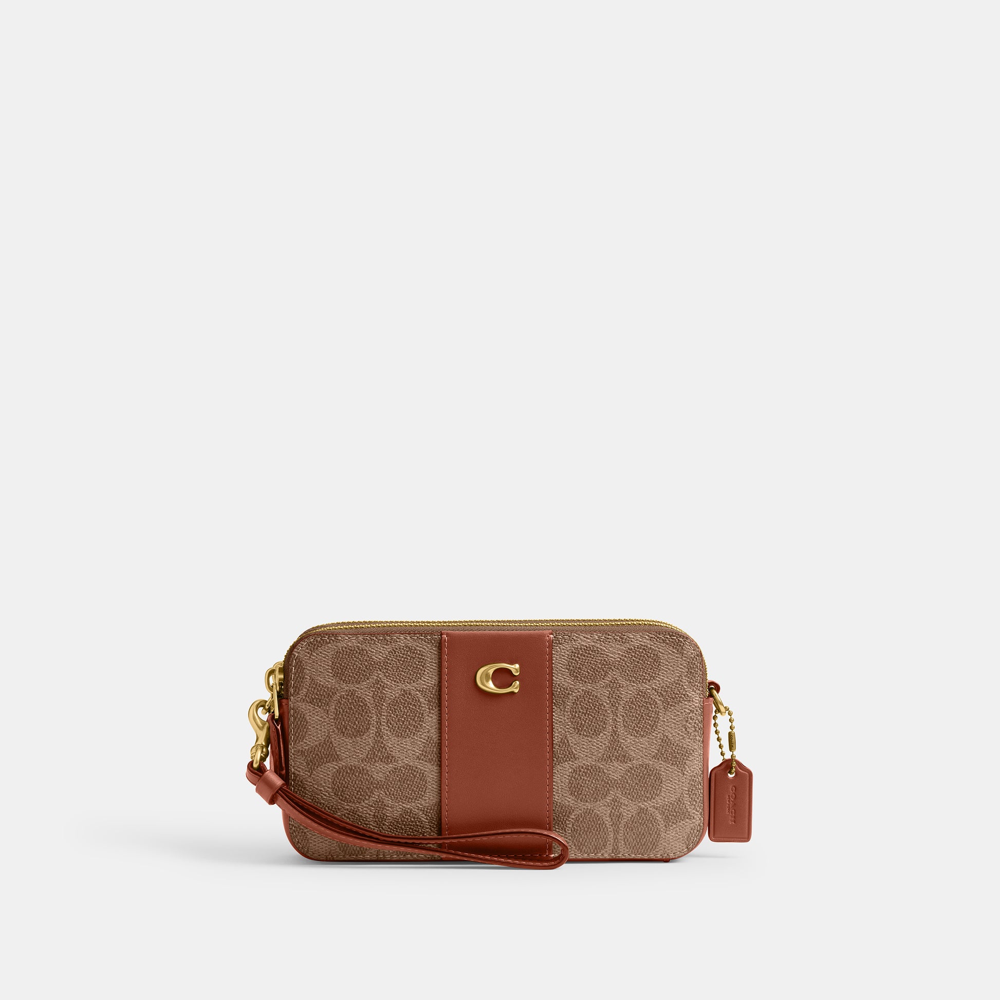 ch797-Kira Crossbody In Colorblock Signature Canvas-B4/Tan Caramel