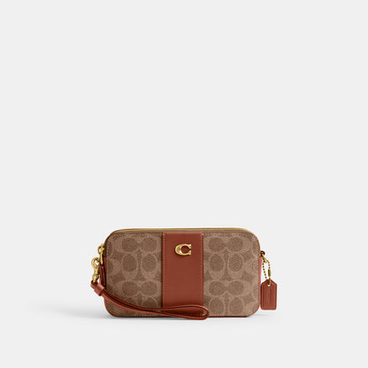 ch797-Kira Crossbody In Colorblock Signature Canvas-B4/Tan Caramel