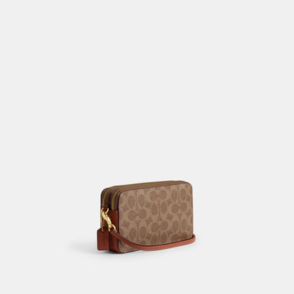 ch797-Kira Crossbody In Colorblock Signature Canvas-B4/Tan Caramel