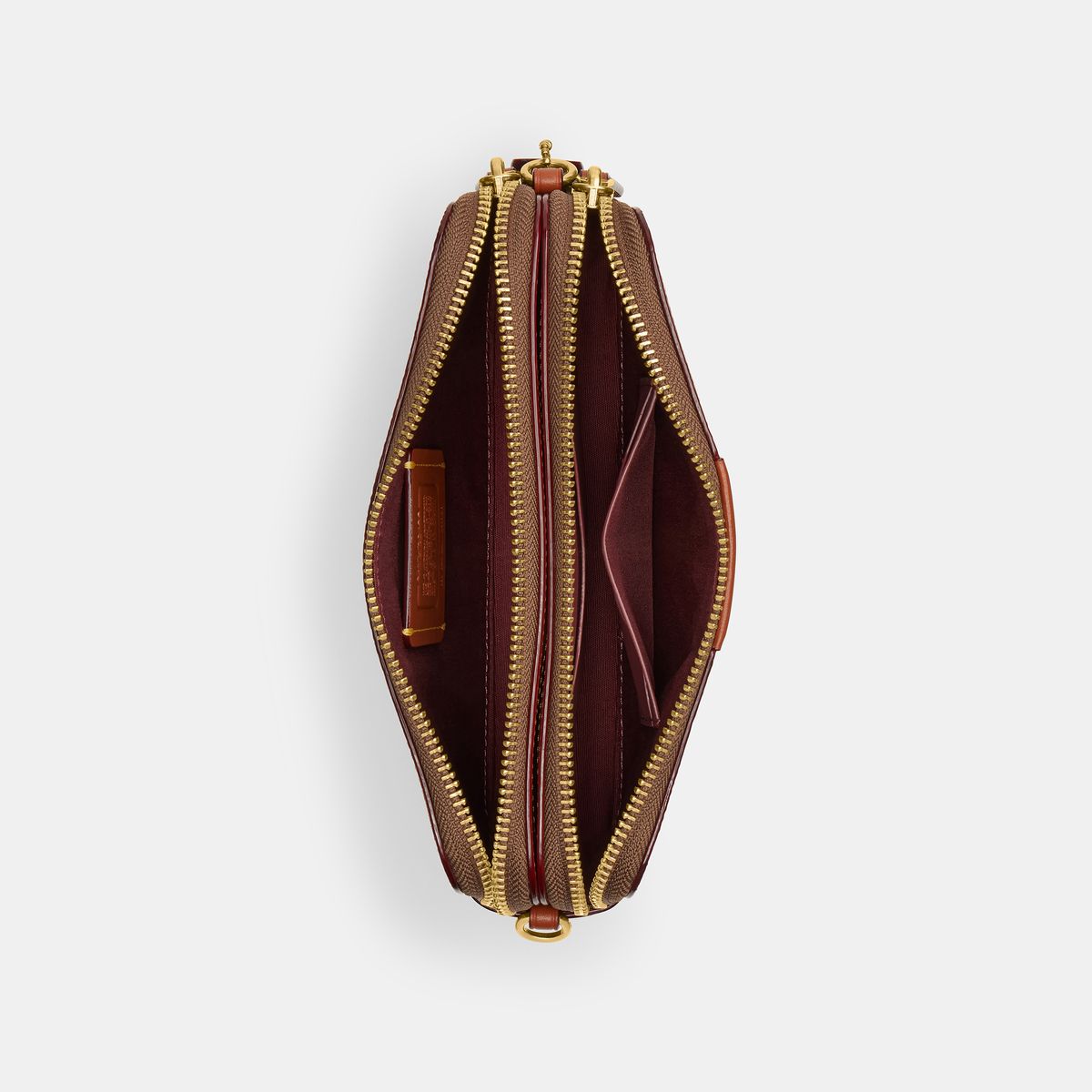 ch797-Kira Crossbody In Colorblock Signature Canvas-B4/Tan Caramel