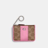 CI185-Mini Skinny Id Case In Signature Canvas-LH/Vivid Pink